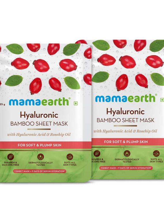 Hyaluronic Bamboo Sheet Mask with Rosehip Oil for Soft and Plump Skin