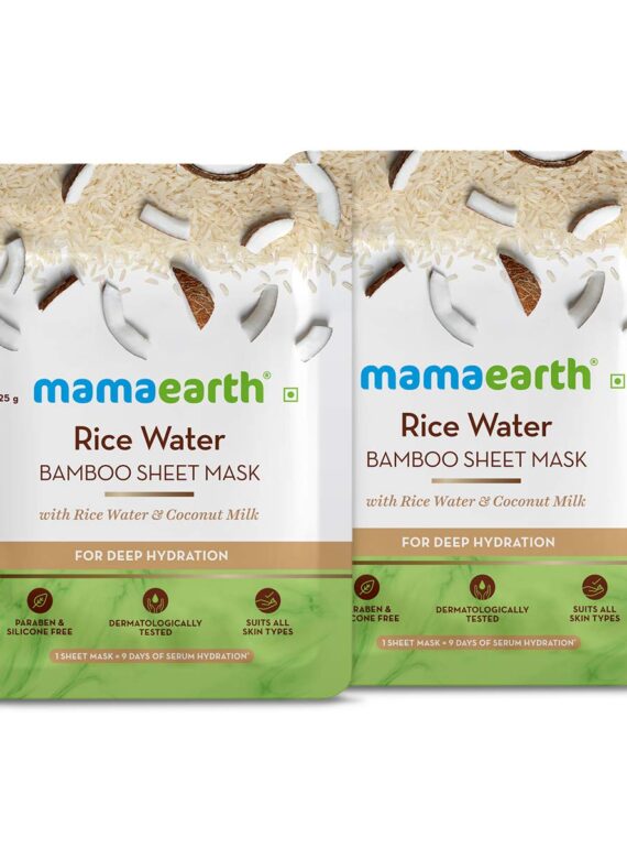 Rice Water Bamboo Sheet Mask with Rice Water and Coconut Milk for Deep Hydration (Rice Bamboo Sheet Mask)