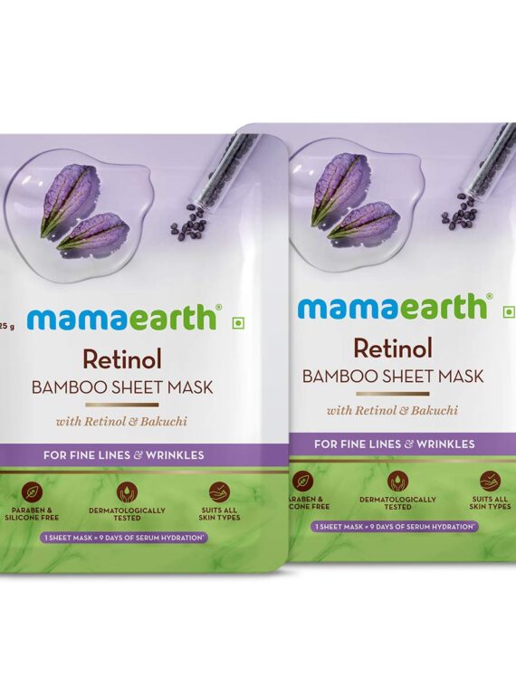 Retinol Bamboo Sheet Mask with Retinol and Bakuchi for Fine Lines and Wrinkles