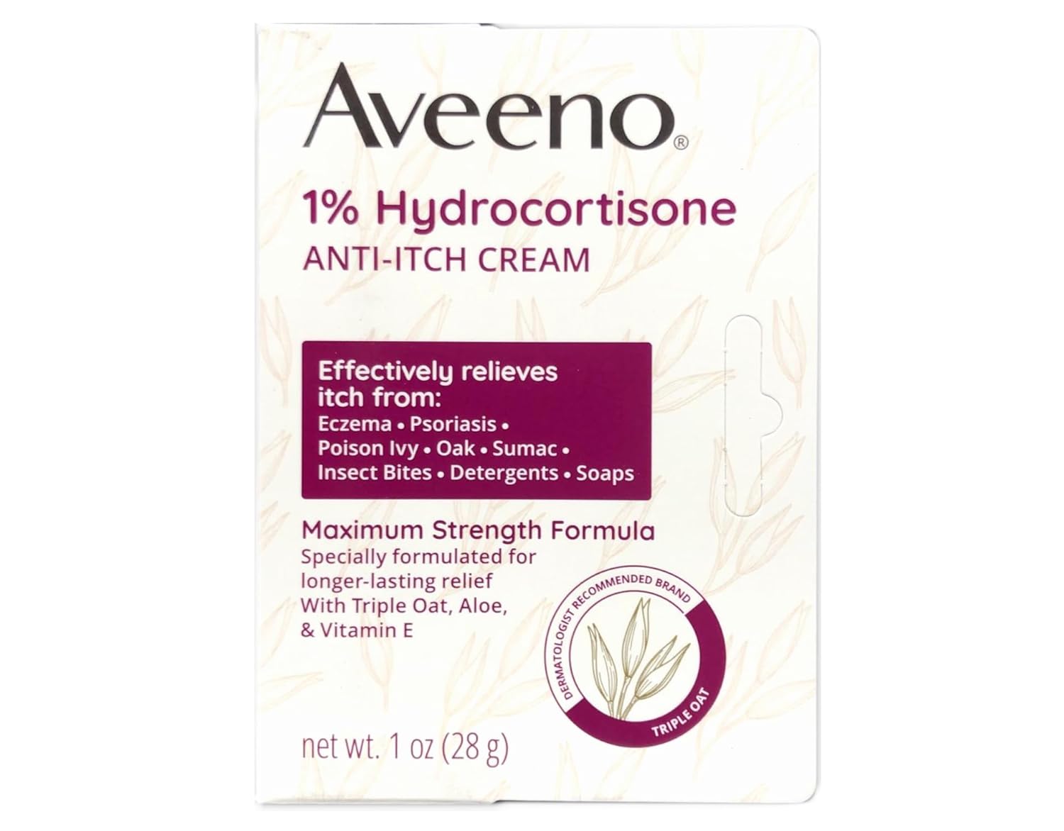 Step 2: Aveeno 1% Hydrocortisone Cream 