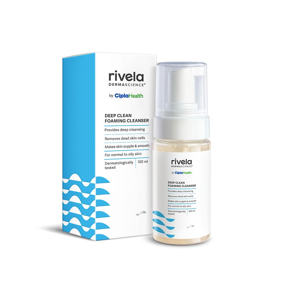 Step 1: Rivela Dermascience Deep Clean Foaming Cleanser 