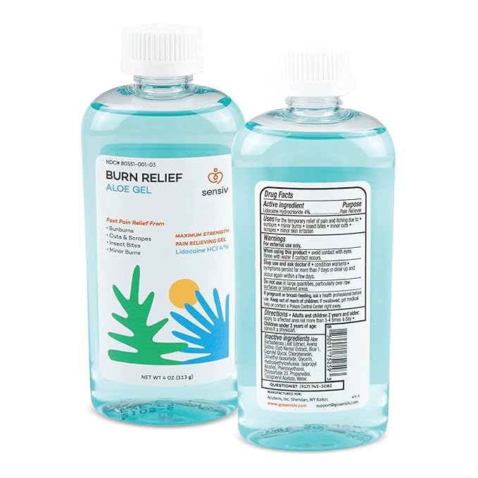 Step 3: Sensiv Aloe Vera Gel for Sunburn Relief with Lidocaine