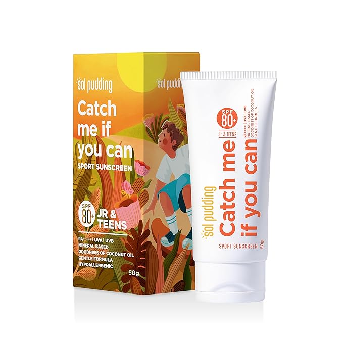 Sol Pudding Kids & Teens Sports Sunscreen SPF 80 PA++++ ("Catch Me If You Can")