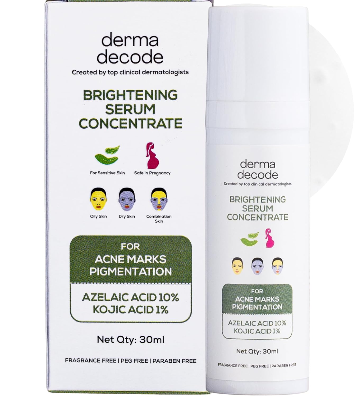 Derma Decode 1% Kojic Acid 10% Azelaic Acid Brightening Serum