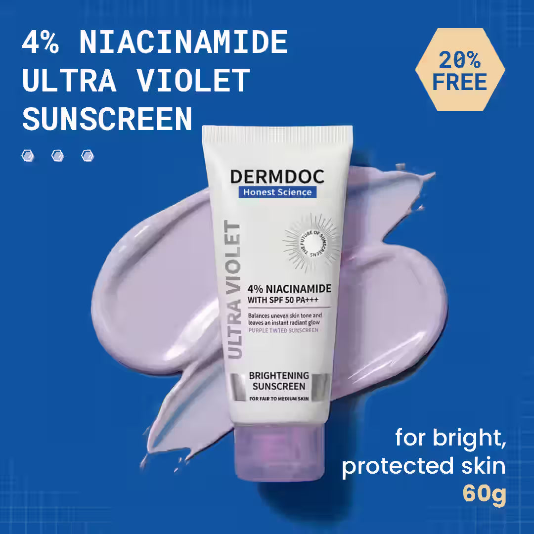 Dermdoc Ultra Violet Brightening Tinted Sunscreen with 4% Niacinamide, SPF 50 PA+++